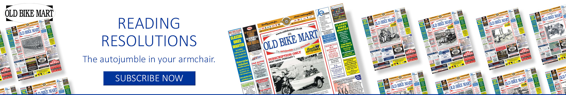 Subscribe to Old Bike Mart - the autojumble in your armchair - New Year Reading Resolutions